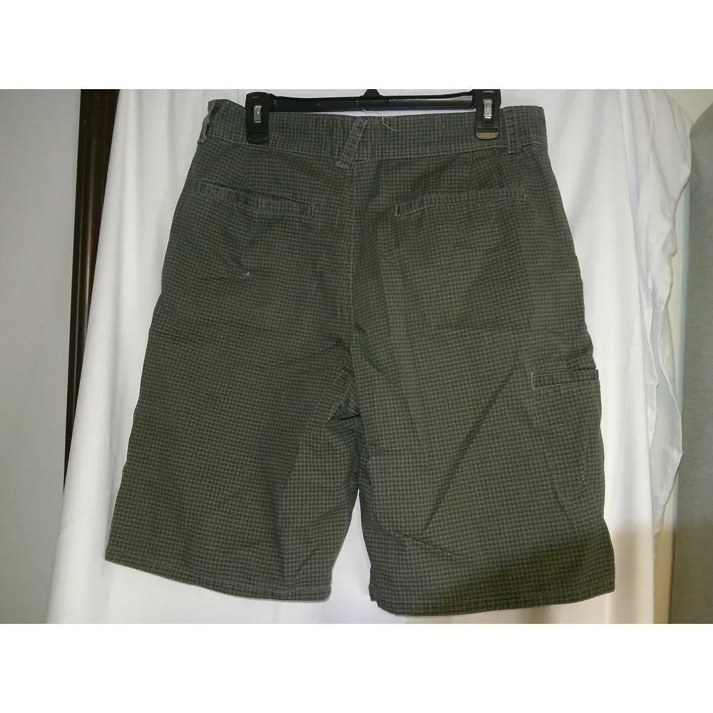 Op Men's Olive Green‎ Checkered Cargo Shorts Casual Summer Wear